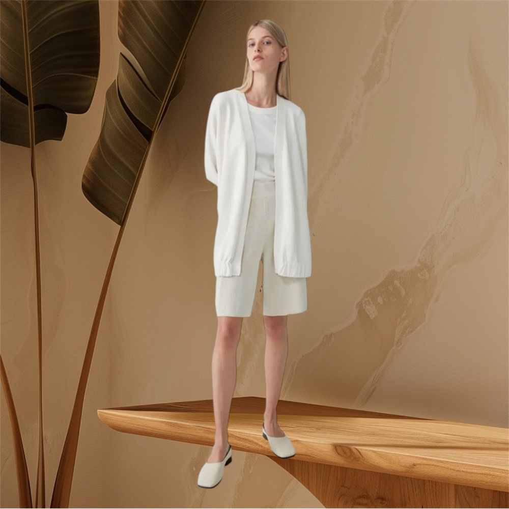 COS Oversized Cotton Silk Ivory Cardigan  M/L